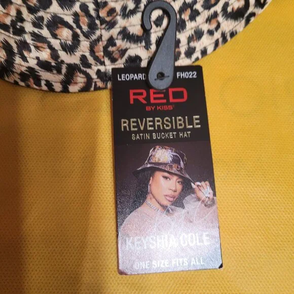 A750-NWT Keyshia Cole Reversible Leopard Satin Lined Bucket Hat - Picture 2 of 5